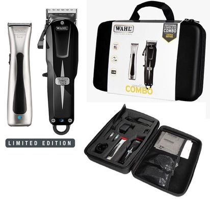 Набір машинок Wahl Cordless Combo: Super Taper Cordless Black + Beret ProLith в кейсі 08592-016H 08592-016