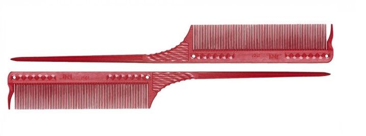 Гребінець JRL із дрібними зубчиками для ідеально рівного волосся червоний, 21,5 см (JRL-101RED)  JRL-101RED