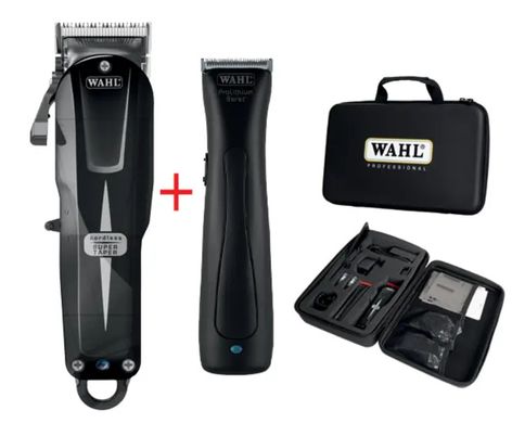 Набор машинок в кейсе Wahl Cordless Combo: Super Taper Cordless Black + Beret Stealth (08592-017) 08592-017