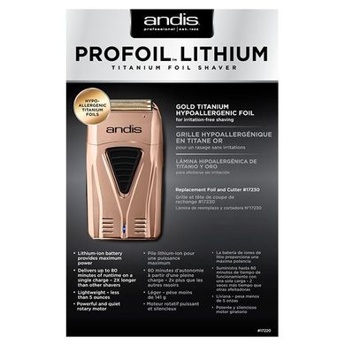 Профессиональний шейвер Andis Pro Foil Lithium Plus Copper Shaver AND17225